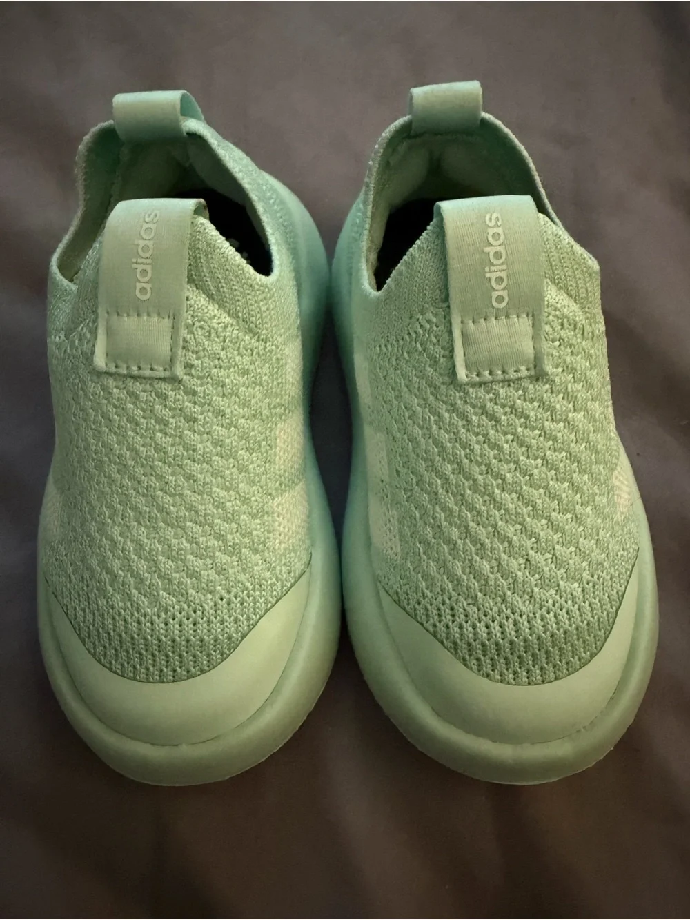 adidas Kids Mint Green Slip-On Knit Sneakers NWOT